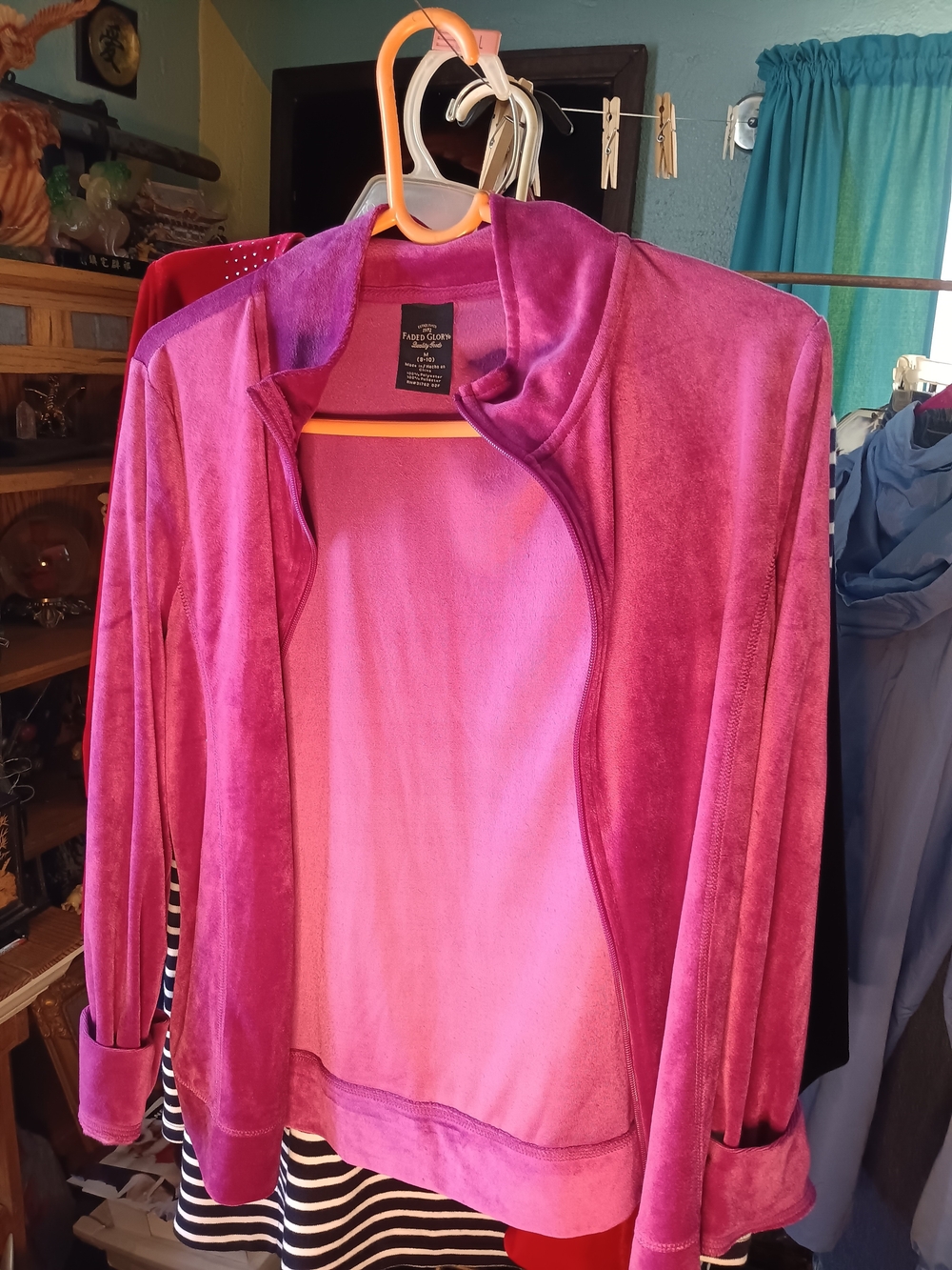 Faded Glory Plush Teddy Jacket in Magenta